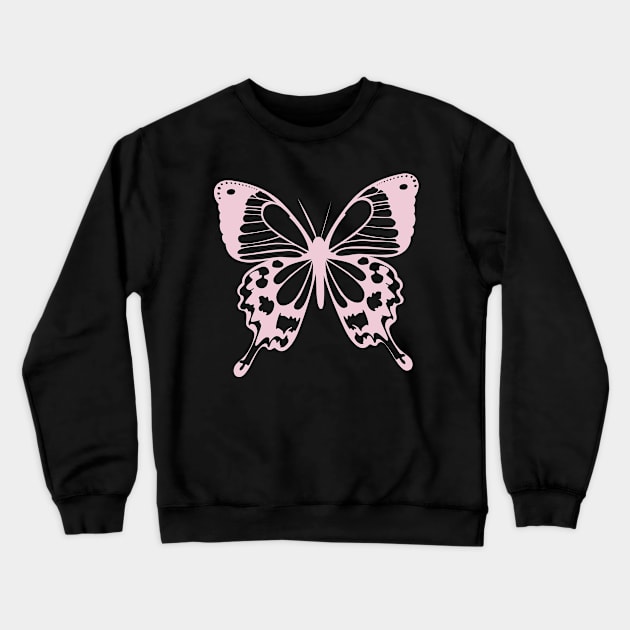 Pink Butterfly Crewneck Sweatshirt by Pet & Nature Lovers